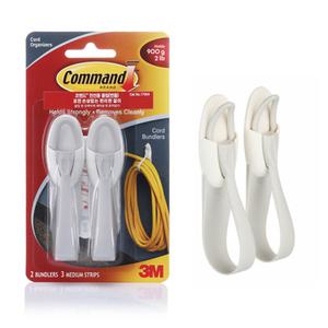 3M 코맨드 전선용 클립 번들 2P 무타공 벽부착 고정 긴 전선정리 걸이 탈부착