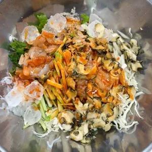 Fresh 여름별미 광어물회세트 1인용 700g 광어 전복 소라살 육수 과일 야채 포함