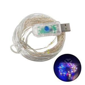 [XB7K7092]일렉킹USB전원 컬러 줄전구10M LED와이어전구