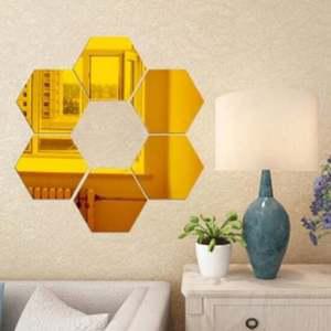 트렌디 인테리어 아크릴 거울 6p 육각형 붙이는거울