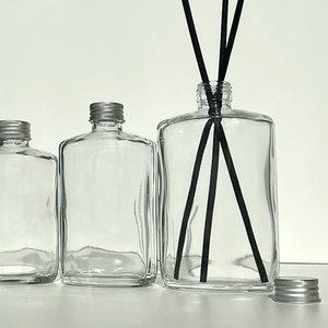 디퓨저 용기-모먼트(뚜껑 포함)-350ml 납작 유리병 공병 방향제 하바리움 만들기