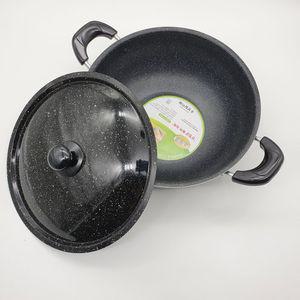 우성 마블 코팅튀김팬 양수 영업용 업소용 대용량 튀김솥 은향균볶음솥 35cm