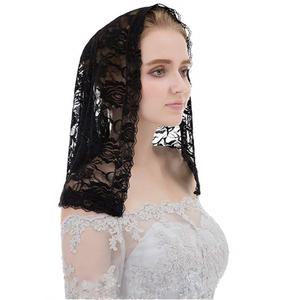 성당미사보 미사보주머니 블랙 레이스 베일 mantilla 교회 가톨릭 라틴 매스 헤드 커버 꽃 vela negra voil