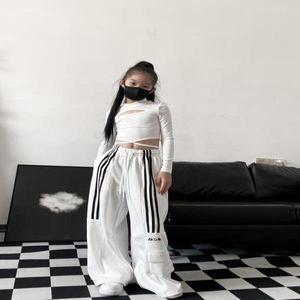 걸스힙합 섹시 허리 크롭티 팬츠 방송 댄스복 걸그룹 재즈 댄스 무대 공연 연습복