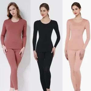 여성 긴팔 내복 내의 상하 세트 융 기모 발열 극세사 보온 겨울