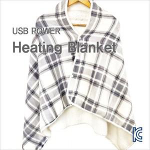 USB  무릎담요 발열  극세사 체크 전기담요 차박 휴대용