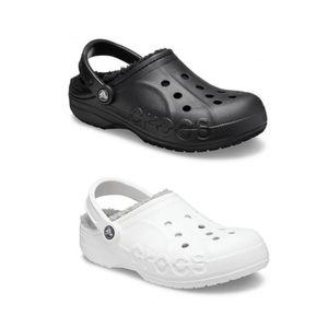 크록스 털신 겨울용 바야 라인드 클로그 따뜻한 슬리퍼 아웃도어 사무실 방한화 공용 퍼 실내