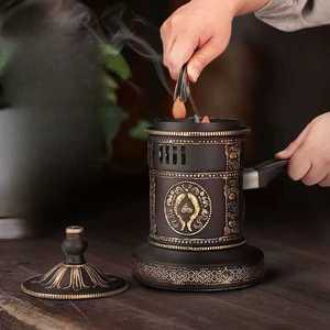 티벳 전기향로 빈티지 황금 버너 향테라피 제사향 아로마 향초