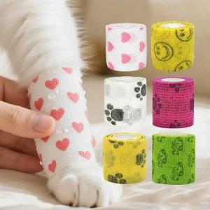 애견 자가점착 붕대 신발 2.5cm/5cm 강아지 산책 양말 미끄럼방지 일회용 관절 보호