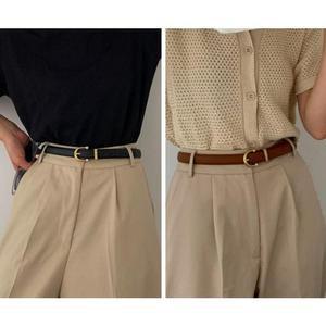 [BZJKQ8QR_4B]슬림 가죽벨트 데일리 브라운 라인 패션 여성