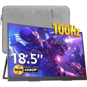 UPPERIZON 휴대용 모니터 18.5인치 1080P FHD 100HZ 125% SRGB HDMI USB C 대형 모니터(노트북 맥북제품 호환 XBOX 호환용 PS4 /5, 킥스탠드 포함 여행용 모니터, VESA 호환)