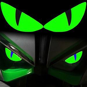 BMW 혼다 야마하 호환 스즈키 베스파용 3D 야광 비닐 오토바이 반사 스티커, 귀여운 눈 스쿠터 앞 유리 데칼 액세서리