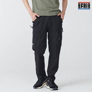 스프리스 남녀공용 지퍼돌이 카고 팬츠 블랙