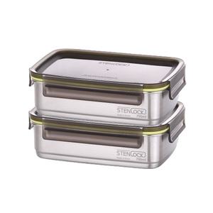 스텐락 국산 스텐밀폐용기 슈어 직사각 5호 2p세트