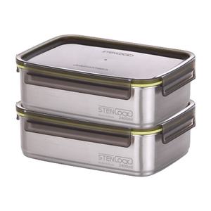 스텐락 국산 스텐밀폐용기 슈어 직사각 9호 2p세트