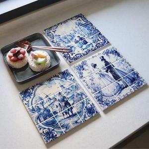 [JHQSWVRQ_51C5]디자인 사각 도자기 냄비받침 소품