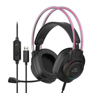 맥스틸 MO-GH300U USB 게이밍 헤드셋 RGB LED 라이트 헤드폰 7.1CH 데스크탑 컴퓨터 노트북 PC방 게임