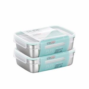 스텐락 국산 스텐밀폐용기 퓨어 직사각 7호 2p세트 1800ml