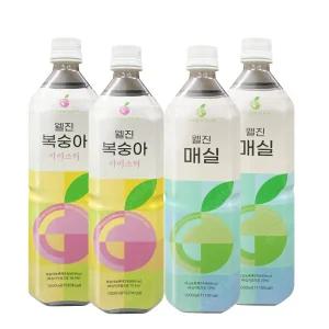 웰진 과일 음료 아이스티 원액 복숭아 홍차 매실 1L