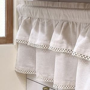 주방바란스커텐 레이스 끝단 이중프릴 바란스 커텐 주방창문 미니커튼 인테리어가리개