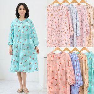 마미소 꿈나라 인조 인견 원피스 잠옷 홈웨어 귀여운 패턴 엄마 할머니 빅사이즈 40 60 마담 중년 여성 옷