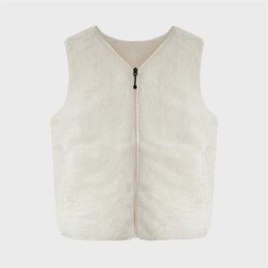 화이트빌딩 남자 플리스 브이넥 양털 조끼 베스트