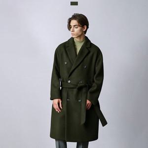겨울 남자 프리미엄 울 로브 더블 코트 카키 KSM-CTW-SA0222011