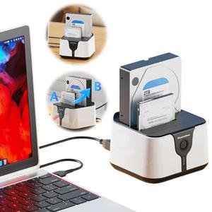 USB 3.0 SATA 듀얼 베이 HDD 도킹 스테이션 브라켓 오프라인 복제 하드 드라이브 도크 2.5 3.5 인치