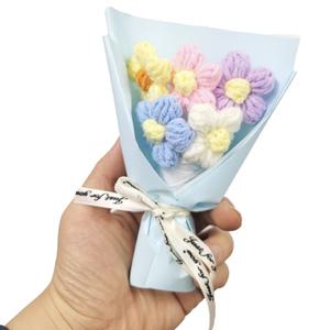 미니 니트 꽃다발 뜨개꽃 완제품 인형 졸업식 학예회 선물용