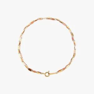 엘렌쥬얼리 14K 18K 더블 레몬 콤비 체인 두줄 금 팔찌