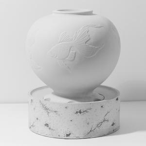 국산 실내분수 달항아리 물고기 분수대 천연가습기 자연가습 거실 정원 풍수 이사 결혼선물 미니 가정용 분수