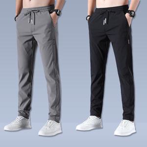 쿨테크 남성 여름 아이스 냉장고바지 일자핏 밴딩바지 2ea