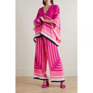 여자 봄 가을 면접복장 여성 투피스 여성용 캐주얼 홈 수트 세트 꽃 인쇄 긴 소매 탑 및 와이드 레그 바지