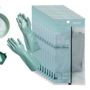 코멕스 면코팅 고무장갑 민트 L(대) X 10개