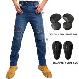 오토바이바지 2025 새로운 오토바이 도로 레이싱 블루 바지 블랙 남성 모토 청바지 보호 장비 오토바이 바