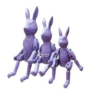 빈티지 토끼세련관절인형 소 목각인형