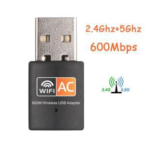 600Mbps 무선 USB WiFi 어댑터 수신기 동글 PC 네트워크 카드 노트북 컴퓨터 용 듀얼 5Ghz