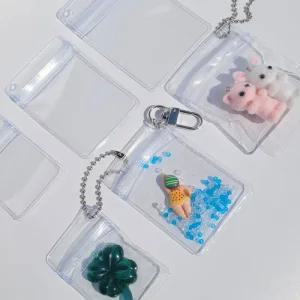 미니 pvc 지퍼백 키링 투명 파우치 만들기 부자재 재료 DIY 열쇠 고리 가방 키홀더 핸드폰 에어팟 백꾸