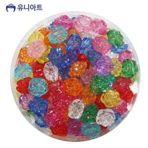 유니아트 5000통 모양 비즈 54번 크리스탈 장미 (P0000EED)/비즈크리스탈재료/투명이중구슬비즈/비즈목걸이