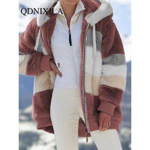 모피 자켓 캐시미어 밍크 트렌치 코트 여성용 오버사이즈 긴 테디 베어 따뜻한 두꺼운 플리스 인조 소매 상