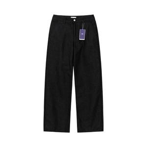 남자 라운드오비 와이드 데님 팬츠 바지 SG5-PTA-Q037-흑청