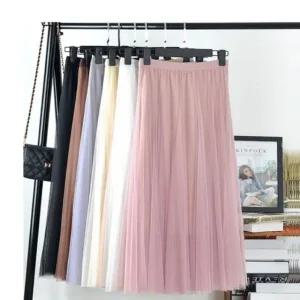 여성스러운 더블쉬폰 A라인 발레리나 스커트 롱치마 (WFHO2GX)
