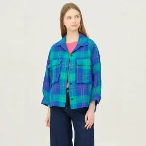 [롯데백화점]베네통 빅 포켓 체크 블라우스 BABLE1511