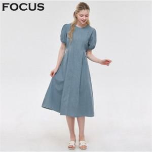 [포커스] 밴딩 퍼프 스트링 데님 원피스_VF5M3OP3161