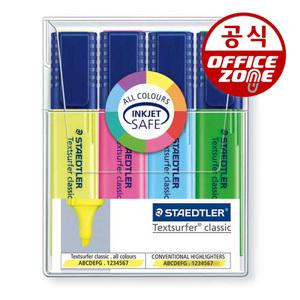 스테들러 형광펜 4본 364 WP4 세트