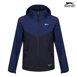 슬레진저 남성 배색 후드 탈부착 바람막이 점퍼 네이비