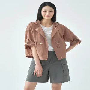 [지센]후드 볼륨 숏 코트 LCCAO425_RU