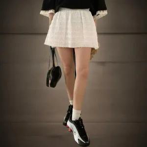 |KHK1469|여성 러블리 레이스 펀칭 밴딩 미니 스커트