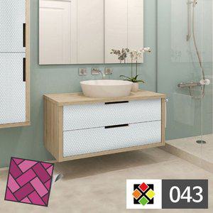 B스티커타일 043 땡땡이무늬 가구리폼 타일벽지 (WFHU42I)