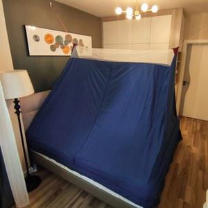 난방텐트 방한텐트 라지킹 사각 파랑 침대방한텐트 난방텐트퀸 방풍 싱글 우풍 사계절